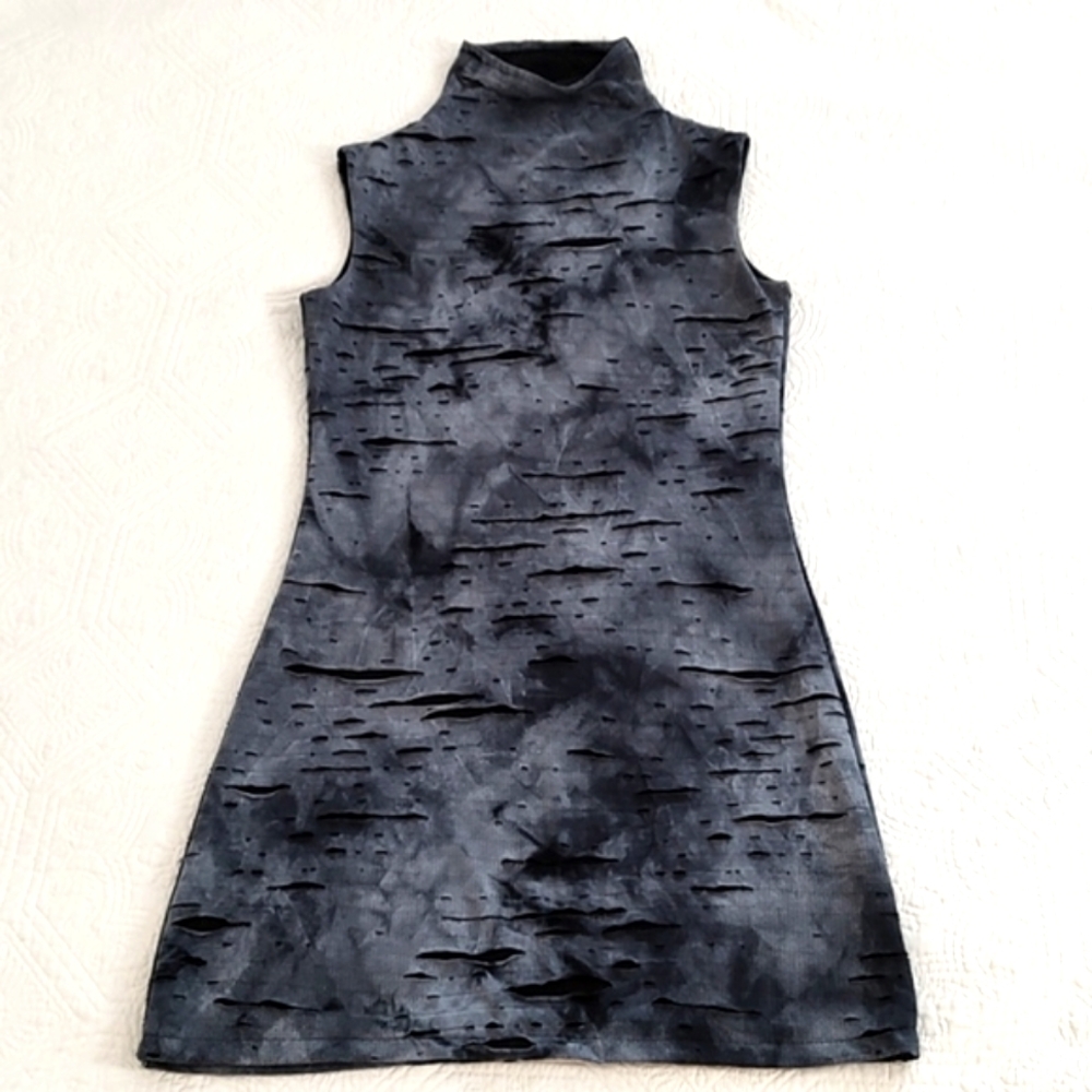 Kay Oss Knit Mock Turtle Neck/ Sleeveless Midi Dress/Size M